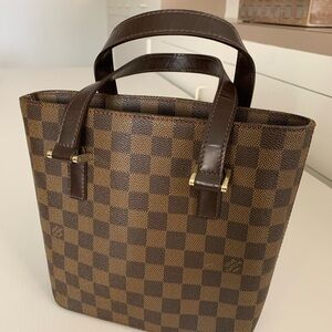 Louis Vuitton Red and Brown Leather Trim Bag